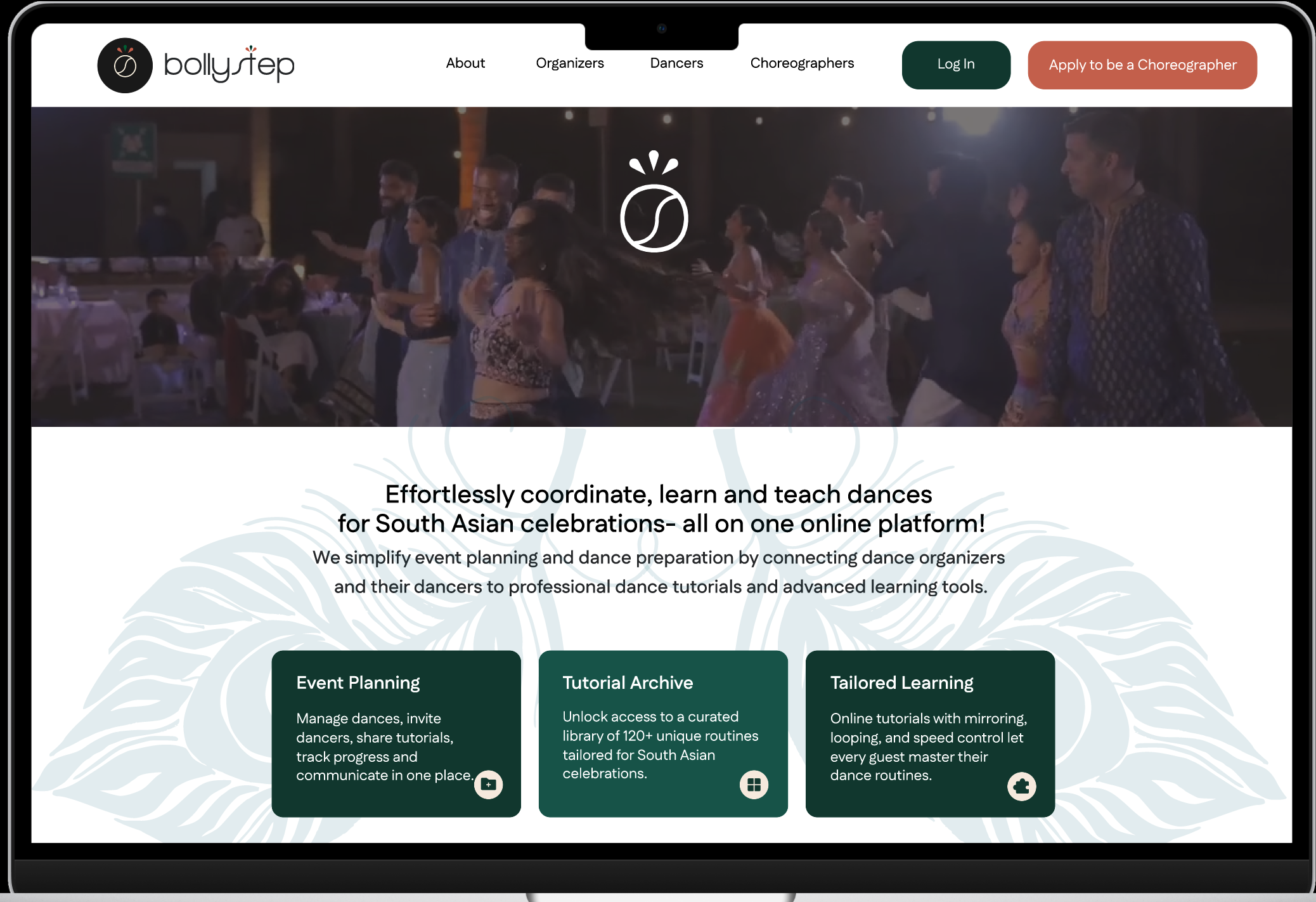 BollyStep redesign — homepage concept